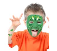 FIESTAS GUIRCA | Stencil Trucco Bambini Verde (14x20 cm) - Set di Trucco per Feste in Maschera, Dinosauri, Halloween, Carnevale e Celebrazioni - Ideale per Bambini - Verde
