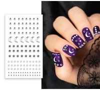 FIESTAS GUIRCA | Sticker Unghie Argento (6x9 cm) - Adesivi per Decorazione Unghie - Trucco di Halloween e Feste in Maschera - Ideale per Donna Adulta - Argento