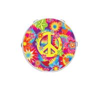 FIESTAS GUIRCA | Tamburello Hippie Multicolore (17 cm) - Strumento musicale per feste in costume e celebrazioni hawaiane - Accessorio ideale per Carnevale ed Eventi - Multicolore