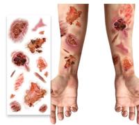 FIESTAS GUIRCA | Tatuaggi di Ferite Infette (30x13 cm) - Trucco e FX per Halloween, Carnevale e Feste in Maschera - Zombie e Vampiri