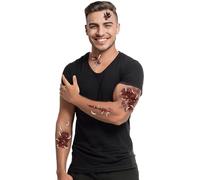 FIESTAS GUIRCA | Tatuaggio Ferita con Vermi (30x13 cm) - Trucco e FX per Halloween, Carnevale e Feste in Maschera - Zombie e Vampiri