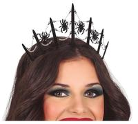 FIESTAS GUIRCA Tiara corona nera in metallo con ragni