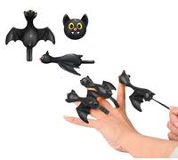 FIESTAS GUIRCA | Tirachini Pipistrello in Gomma - Pipistrello Giocattolo per Halloween, Carnevale e Feste in Maschera - Regalo Trick or Treat - Nero