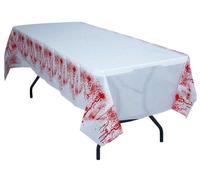 FIESTAS GUIRCA | Tovaglia Sangue Bianca (137x274 cm) - Decorazione per Tavola per Feste di Halloween Terrificanti - Ideale per Celebrazioni Spaventose - Bianca