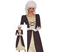 FIESTAS GUIRCA Travestimento da donna contessa nobile - Abito marchesa dorato e marrone - Costumi da principessa regina barocca rococò per donne Taglia M