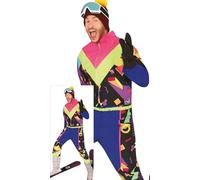 FIESTAS GUIRCA Costume da Uomo Tuta da Sci retrò - Costume da Uomo Divertente Tuta da Sci Colorata Anni '80 - Tuta da Snowboarder, Sciatore Anni '90, Tuta da uomo da Addio al Celibato, Taglia S