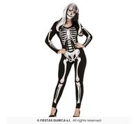 Fiestas Guirca Tuta Scheletro Donna Carnevale Halloween Muli UK 8-16 Poliestere
