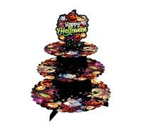 FIESTAS GUIRCA | Vassoio 3 Livelli Mostri (40x30 cm) - Decorazione per Tavola per Feste di Halloween Terrificanti - Ideale per Celebrazioni di Mostri - Multicolore