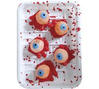 FIESTAS GUIRCA | Vassoio con 5 Occhi (18 x 13 cm) - Decorazione spaventosa per Halloween e feste di terrore - Puntelli realistici per palcoscenici e celebrazioni - Multicolore