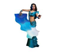 FIESTAS GUIRCA | Ventaglio gigante blu e bianco (60 x 140 cm) - Accessorio decorativo per feste a tema asiatico e celebrazioni - Ideale per donne adulte - Blu e Bianco