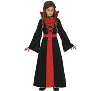 FIESTAS GUIRCA Vestito Contessa Vampira Rosso e Nero - Costume Bambina Halloween 7-9 Anni