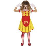 FIESTAS GUIRCA Vestito Giallo da Pagliaccio Pazzo - Costume Bambina Halloween 7-9 Anni