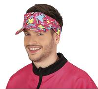 FIESTAS GUIRCA | Visiera 80s Multicolore (Taglia Unica) - Cappello da Festa per Celebrazioni Estive e Lauree - Accessorio Unisex per Feste Hawaiane e a Tema - Adulto - Multicolore