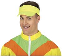 FIESTAS GUIRCA | Visiera Neon Gialla - Accessorio per Costume per Feste Anni '80 e Eventi Sportivi - Ideale per Adulti Unisex - Perfetto per Carnevale e Halloween - Giallo