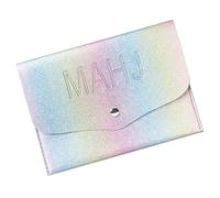 Fieuaah Custodia per accessori portatile per giocatori Mahjong, A | Custodia sottile con bottoni e dettaglio frontale in rilievo, organizzazione ordinata delle carte con le regole