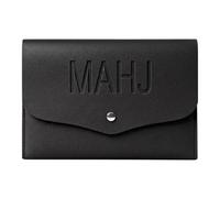 Fieuaah Custodia per accessori portatile per giocatori Mahjong, Black | Custodia sottile con bottoni e dettaglio frontale in rilievo, organizzazione ordinata delle carte con le regole