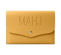 Fieuaah Custodia per accessori portatile per giocatori Mahjong, Yellow | Custodia sottile con bottoni e dettaglio frontale in rilievo, organizzazione ordinata delle carte con le regole