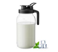Fieuaah Dispenser per bevande in vetro da 60 once con, Black handle | Linee misurazione e visibile con filtro a rete fine per tè e caffè, bottiglia d ' acqua in vetro
