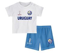 FIFA Unisex Kinder Official World Cup 2022 Tee & Short Set, Toddlers, Uruguay, Alternate Colours, Age 2, White, Small