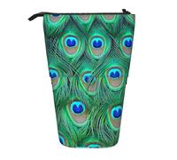 fifbird Adorabile pavone verde, astuccio telescopico, supporto per matite con cerniera, astuccio per trucchi e matite, Multicolore, Taglia unica, Astuccio telescopico