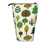fifbird Astuccio carino verde alberi acquerello pianta selvatica senza soluzione di continuità cosmetici sacchetto con cerniera supporto matita stampa cancelleria organizzatore scatola, Multicolore,