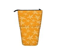 fifbird Astuccio con foglie d'acero dorate in autunno su uno sfondo giallo astuccio telescopico personalizzato Teen portatile in piedi borsa di matita grande capacità ragazze cancelleria organi,