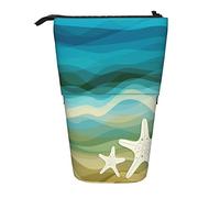 fifbird Astuccio per matite astratto colorato onde del mare estate spiaggia carino bianco acquerello in piedi portapenne leggero cancelleria organizzatore scatola personalizzata astuccio per matite,