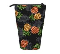 fifbird Astuccio per matite con ananas frutta tropicale con piuma nera acquerello borsa per il trucco senza soluzione di continuità grande capacità cancelleria organizzatore scatola stampa penna