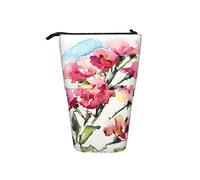 fifbird Astuccio portamatite con fiori rossi acquerello blu verde bellissimi fiori astuccio telescopico con cerniera College astuccio verticale leggero per ragazze scatola organizer per cancelleria,