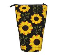 fifbird Astuccio portamatite con stampa a forma di pallone da calcio, colore verde, astuccio per cosmetici, borsa da ufficio, Girasoli floreali., Taglia unica, Astuccio per trucchi