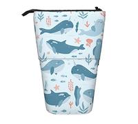 fifbird Astuccio portamatite verticale con motivo tricheco, astuccio telescopico con cerniera, per ragazzi, ufficio, Multicolore, Taglia unica, Astuccio telescopico