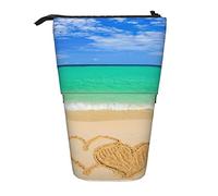 fifbird Astuccio portapenne telescopico con paesaggio romantico verde mare estate spiaggia blu cielo romantico cuore paesaggio astuccio telescopico personalizzato portapenne grande capacità astuccio