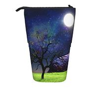 fifbird Astuccio portapenne verde con un albero fantastico cielo luna piena paesaggio naturale stampa studenti cancelleria cancelleria astuccio telescopico personalizzato portapenne per Studen,