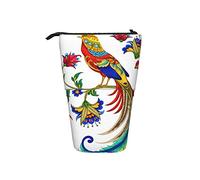 fifbird Astuccio telescopico a forma di fagiano dorato, portamatite portatile in piedi su un ramo con belle piume decorazione floreale organizer colorato, Colore 9, Taglia unica, Astuccio telescopico