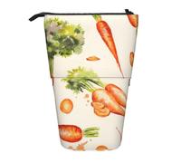 fifbird Astuccio telescopico con carote disegnate a mano ad acquerello, supporto per matite con cerniera, astuccio per trucchi e penne, Multicolore, Taglia unica, Astuccio telescopico