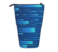fifbird Astuccio telescopico con codice programmatore blu, supporto per matite con cerniera, astuccio per trucchi e penne, Multicolore, Taglia unica, Astuccio telescopico