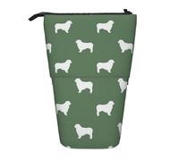 fifbird Astuccio telescopico con disegno di pastore australiano con razze di cani di razza verde medico, supporto portamatite con cerniera, astuccio per trucchi e penne, Multicolore, Taglia unica,