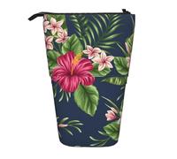 fifbird Astuccio telescopico con fiori tropicali e frangipani, ibisco, supporto per matite con cerniera, astuccio per trucchi e penne, Multicolore, Taglia unica, Astuccio telescopico