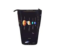fifbird Astuccio telescopico con fumetti e bolle di discorso, astuccio portatile in piedi per matite Bang Paw Ouch Zap Wham modello senza cuciture rosso giallo verde viola carino matita organizzatore