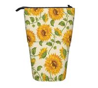 fifbird Astuccio telescopico con girasole disegnato, supporto per matite con cerniera, astuccio per trucchi e penne, Multicolore, Taglia unica, Astuccio telescopico