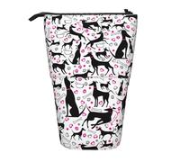 fifbird Astuccio telescopico con levrieri e zampa di cuore, supporto per matite con cerniera, astuccio per trucchi e penne, Multicolore, Taglia unica, Astuccio telescopico
