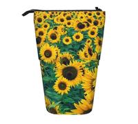 fifbird Astuccio telescopico con molti bellissimi girasoli, supporto per matite con cerniera, astuccio per trucchi e matite, Multicolore, Taglia unica, Astuccio telescopico