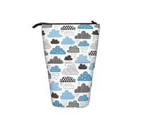 fifbird Astuccio telescopico con nuvole nere, bianche, grigie, blu, per cosmetici, cosmetici, cancelleria, penne, Multicolore, Taglia unica, Astuccio per trucchi
