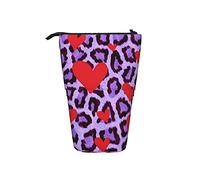 fifbird Astuccio telescopico con scritta "Cheetah Love", con supporto per matite e matite, con cerniera, astuccio per matite e penne, Multicolore, Taglia unica, Astuccio telescopico