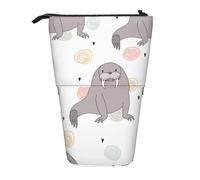 fifbird Astuccio telescopico con sigillo e tricheco, supporto per matite con cerniera, astuccio per trucchi e penne, Multicolore, Taglia unica, Astuccio telescopico