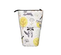 fifbird Astuccio telescopico con simpatici animali del bosco in piedi, astuccio per matite, cosmetici, trousse per trucchi e matite, Multicolore, Taglia unica, Astuccio telescopico