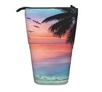 fifbird Astuccio telescopico con stampa di Sea Gull che vola sopra il cielo colorato, porta matite con cerniera, astuccio per trucchi e penne, Multicolore, Taglia unica, Astuccio telescopico