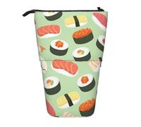 fifbird Astuccio telescopico con stampa di sushi su verde, portapenne con cerniera, astuccio per trucchi e penne, Multicolore, Taglia unica, Astuccio telescopico