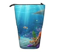 fifbird Astuccio telescopico con stampa Under Sea, supporto per matite con cerniera, astuccio per trucchi e penne, Multicolore, Taglia unica, Astuccio telescopico