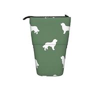fifbird Astuccio telescopico, motivo razza di cane con sagoma verde con supporto e cerniera, astuccio per trucchi e penne, Multicolore, Taglia unica, Astuccio telescopico